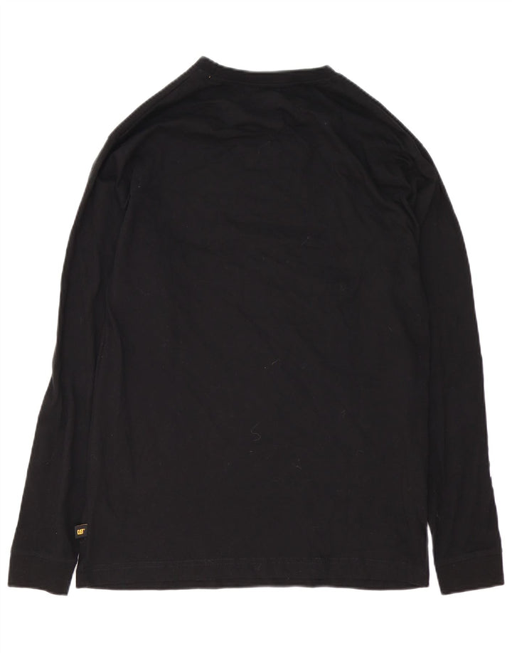 CAT Mens Graphic Top Long Sleeve Small Black Cotton