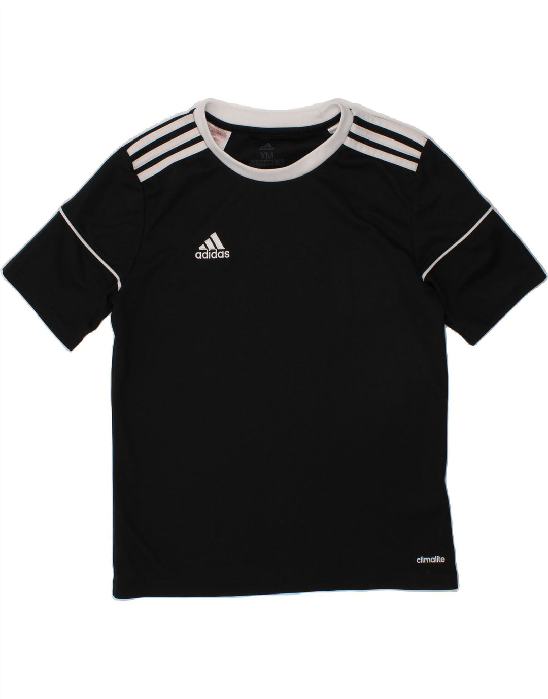 ADIDAS Boys Climalite T-Shirt Top 11-12 Years Medium Black Polyester Vintage Adidas and Second-Hand Adidas from Messina Hembry 