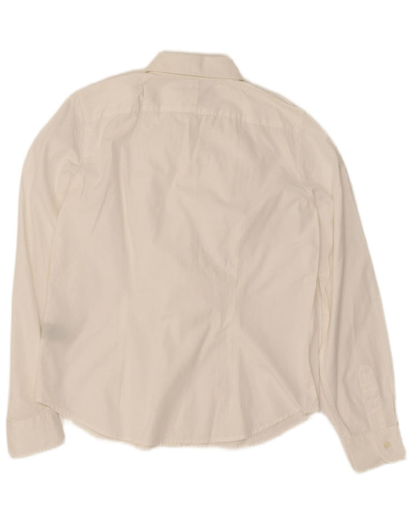 Ralph Lauren Damen Petite Langarmhemd UK 14 Mittelweiß