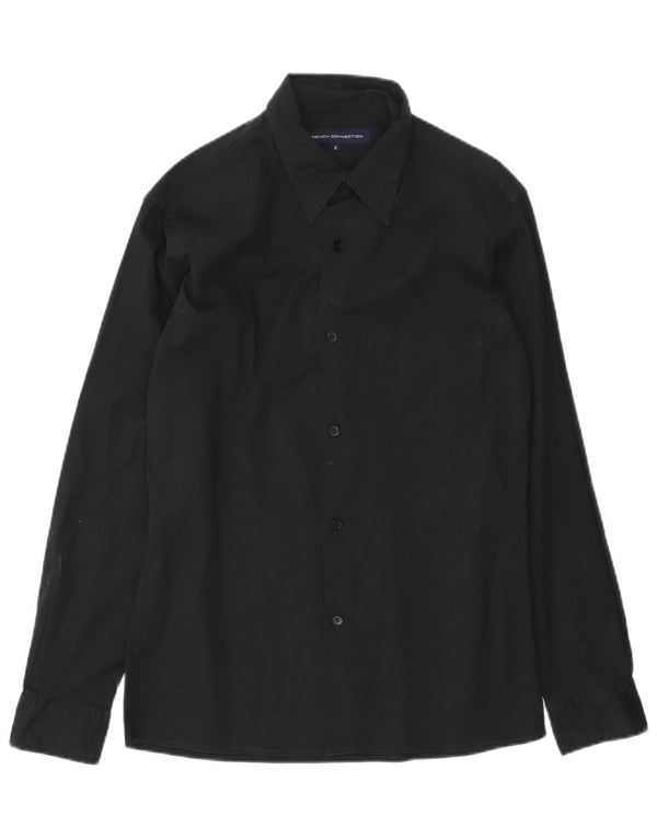 French Connection Mens Shirt Small Black Cotton