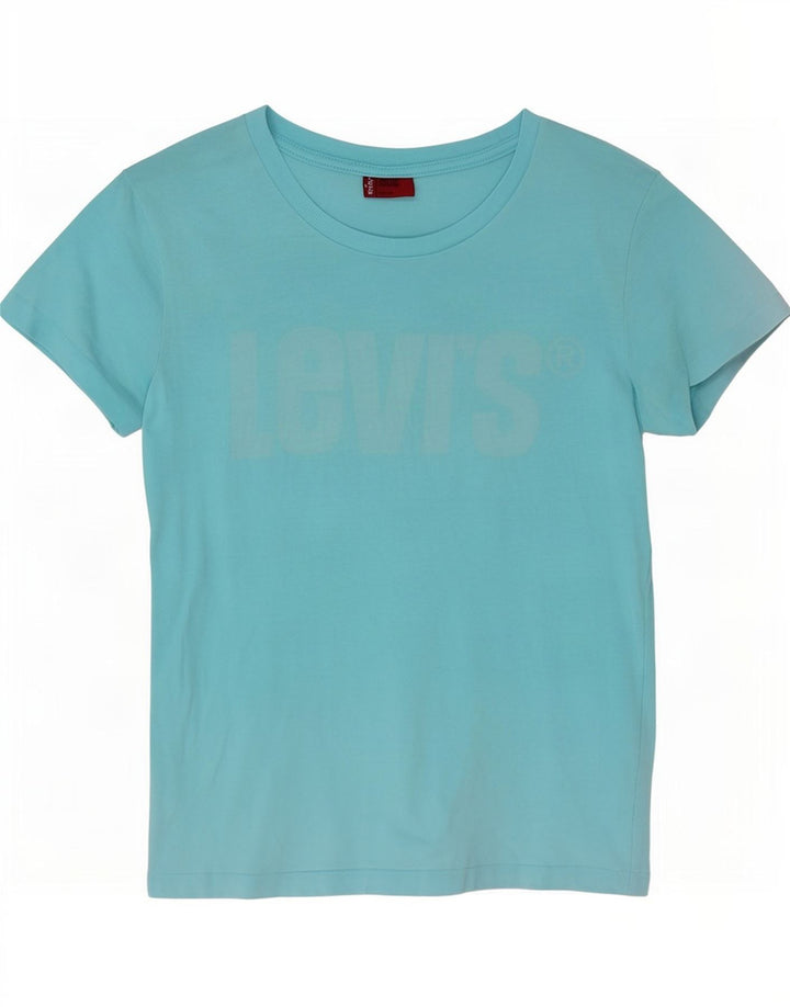 Levi's Grafisk T-shirt top til kvinder UK 12 Medium Blue