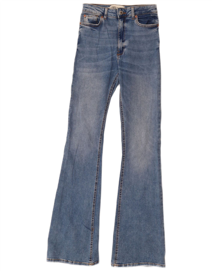 Zara Womens Flared Jeans EU 34 2XS W24 L33 Blue Cotton