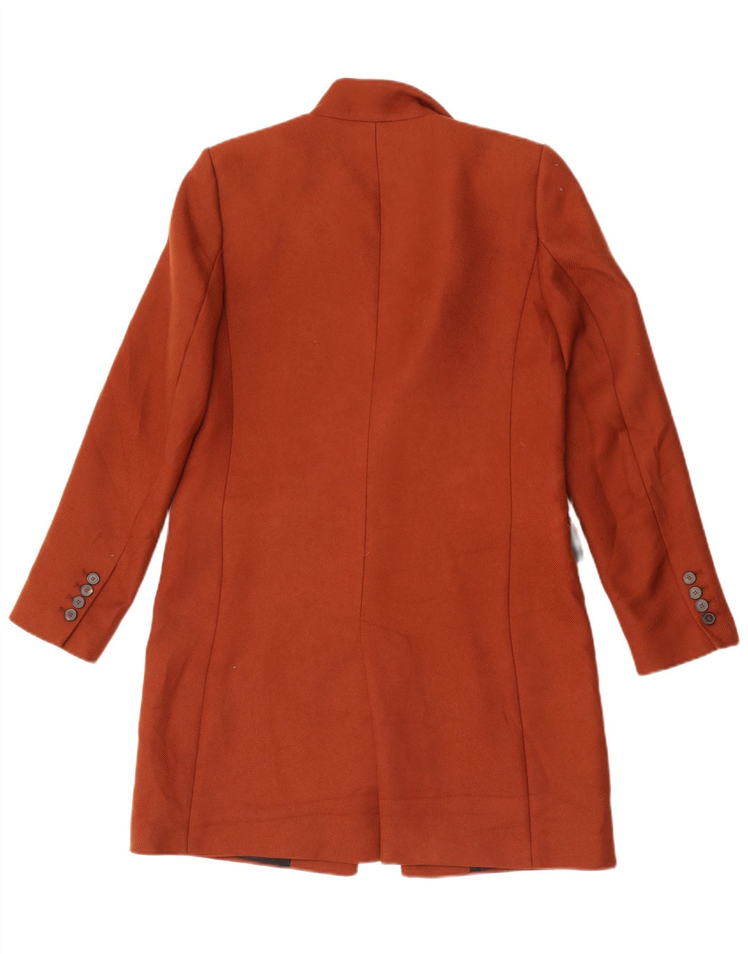 Zara Mujer Abrigo UK 10 Pequeño Marrón Poliéster