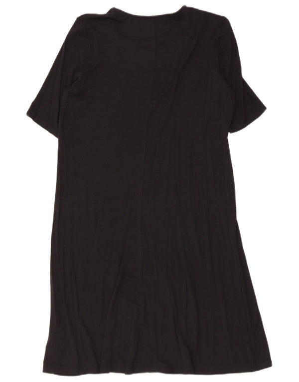 Marks & Spencer Robe T-Shirt Femme UK 12 Medium Noir Viscose