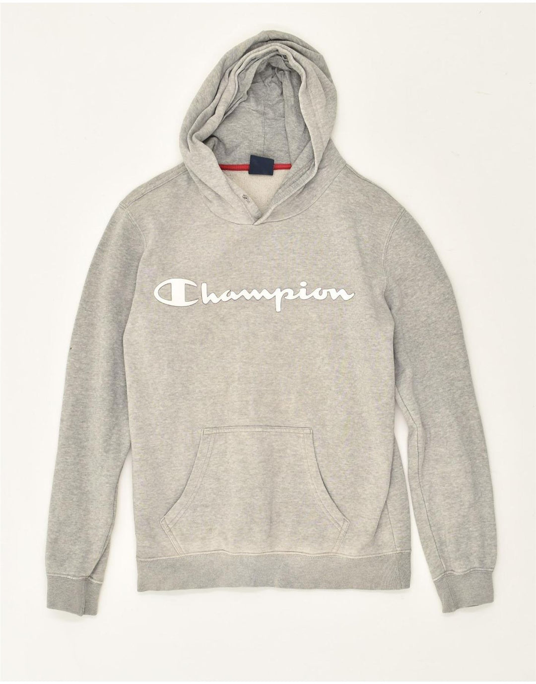 CHAMPION Womens Graphic Hoodie Jumper UK 6 XS Grey Cotton | Vintage Champion | Thrift | Second-Hand Champion | Used Clothing | Messina Hembry 