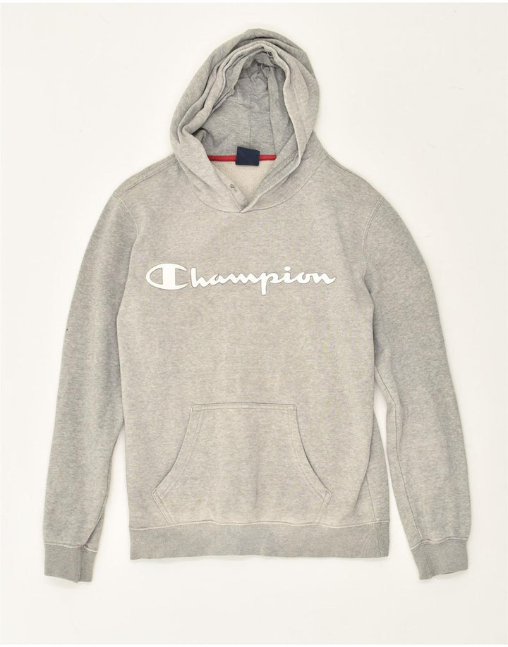 CHAMPION Womens Graphic Hoodie Jumper UK 6 XS Grey Cotton | Vintage Champion | Thrift | Second-Hand Champion | Used Clothing | Messina Hembry 