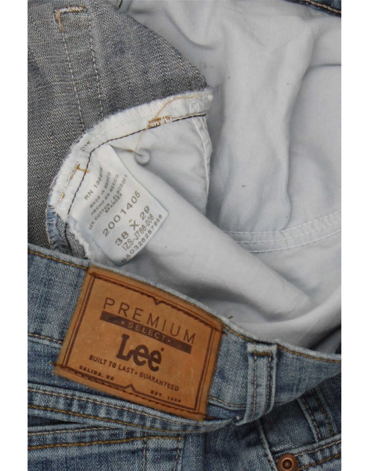 Lee Mens Straight Jeans W38 L29 Blue Cotton