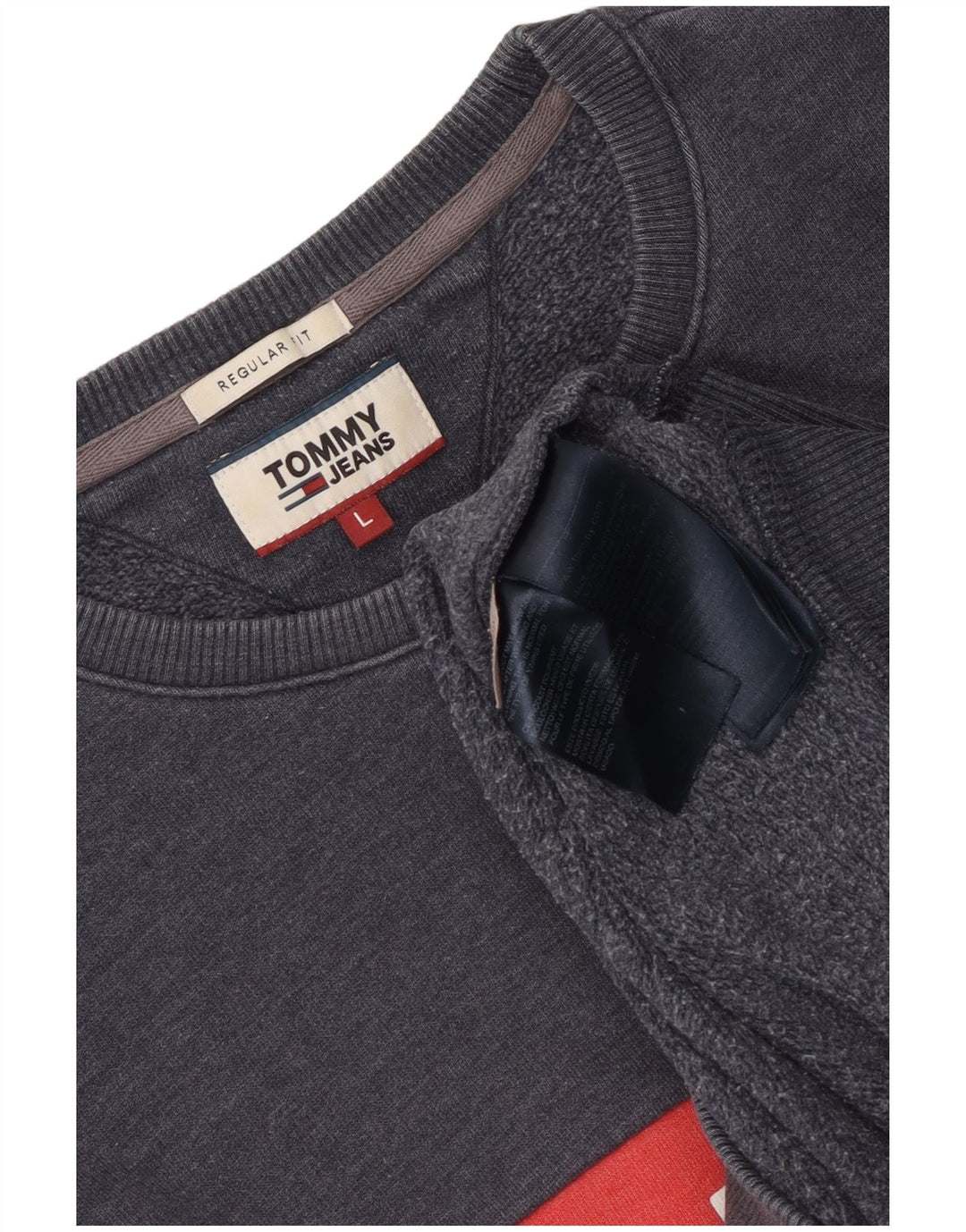 Tommy Hilfiger Mens Sweatshirt Jumper Large Navy Blue Colourblock
