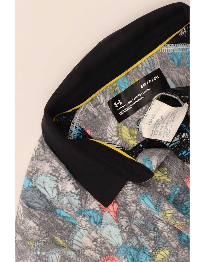 Polo da rugby da uomo con motivo astratto Under Armour piccolo poliestere grigio