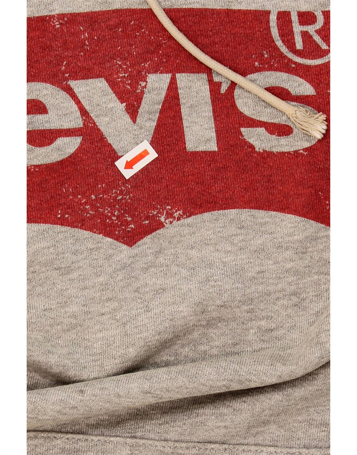 LEVI'S Mens Graphic Hoodie Jumper XL Grey Cotton Vintage Levi's and Second-Hand Levi's from Messina Hembry 