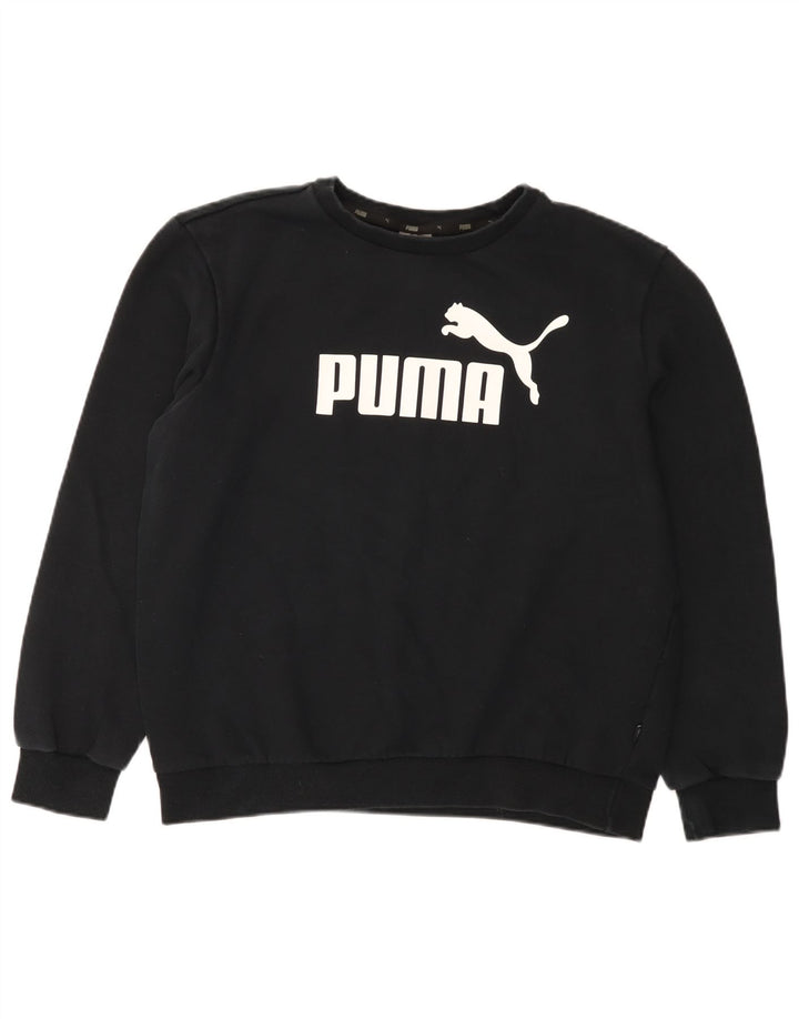 Puma Womens Graphic Oversized Sweatshirt Jumper UK 16 Large Black Cotton