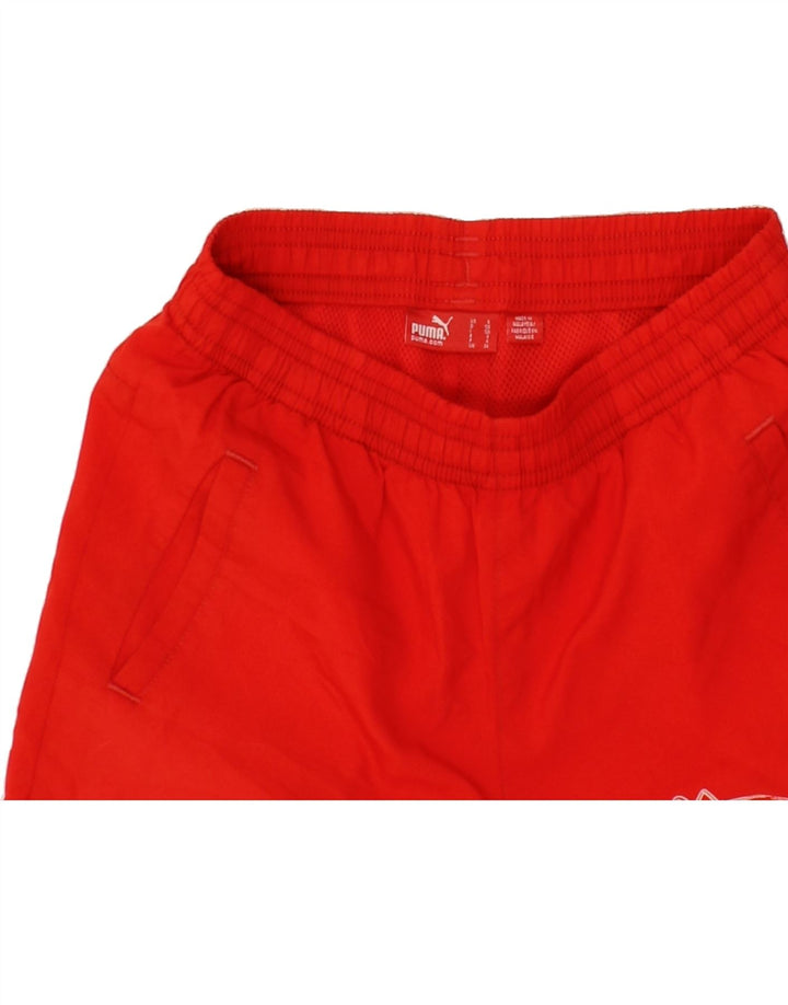 PUMA Boys Graphic Sport Shorts 7-8 Years Red Vintage Puma and Second-Hand Puma from Messina Hembry 