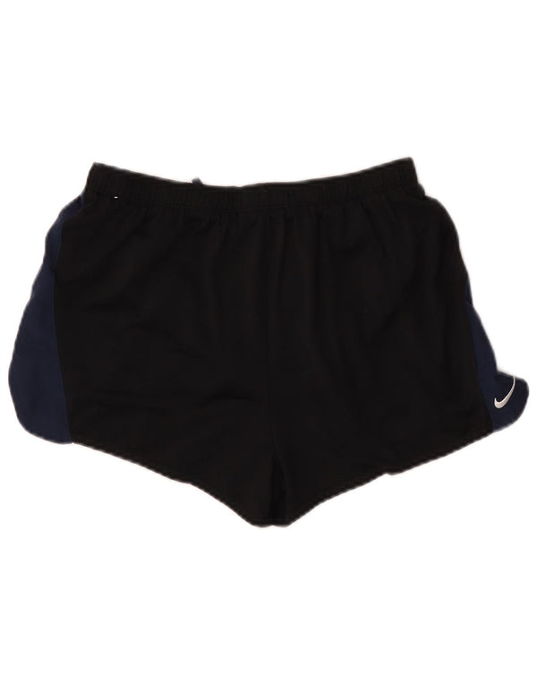 Nike Womens Dri Fit Sport Shorts UK 12 Medium  Black Colourblock Polyester