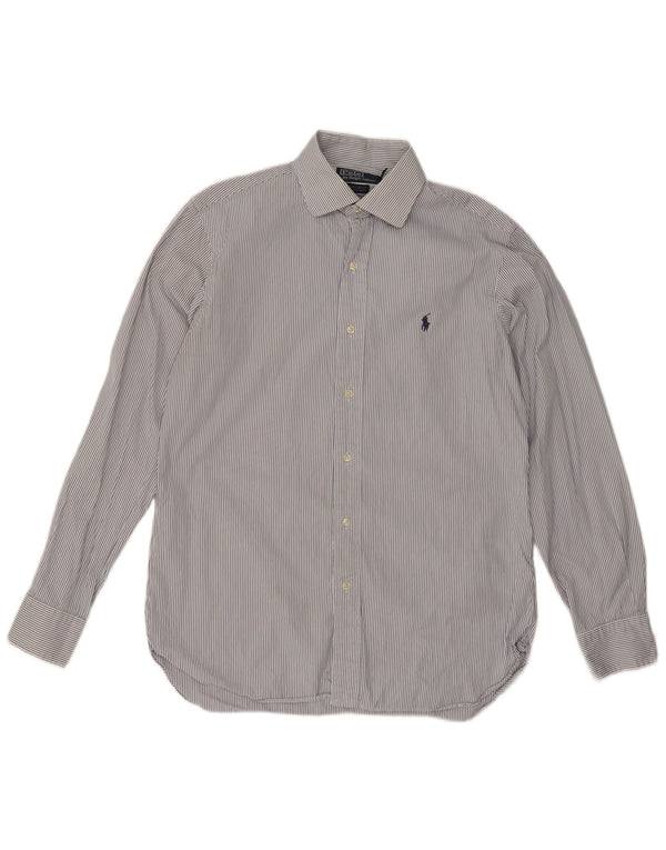 Polo Ralph Lauren Chemise habillée pour hommes Taille 39 15 1/2 Rayure blanche moyenne