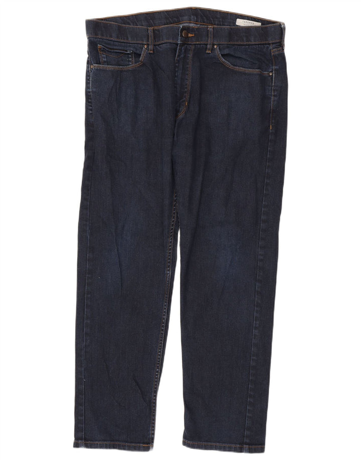 Marks & Spencer Mens Tapered Jeans W36 L29 Navy Blue Cotton