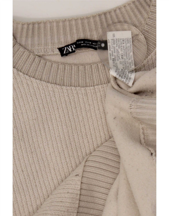Zara Dame sweater med rund hals DK 14 Medium Off White Polyester