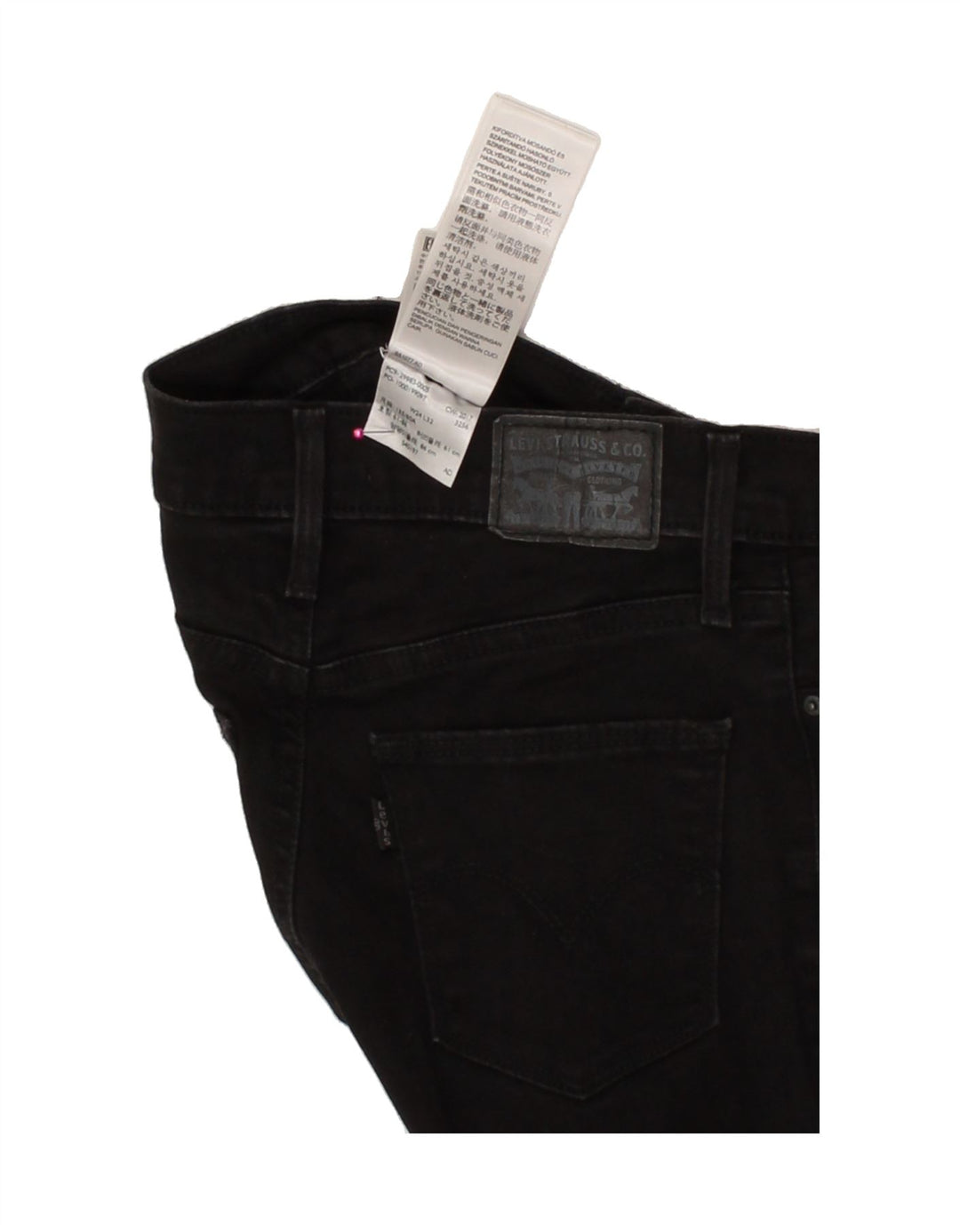 LEVI'S Womens Slimming Slim Jeans W24 L32 Black Cotton Vintage Levi's and Second-Hand Levi's from Messina Hembry 