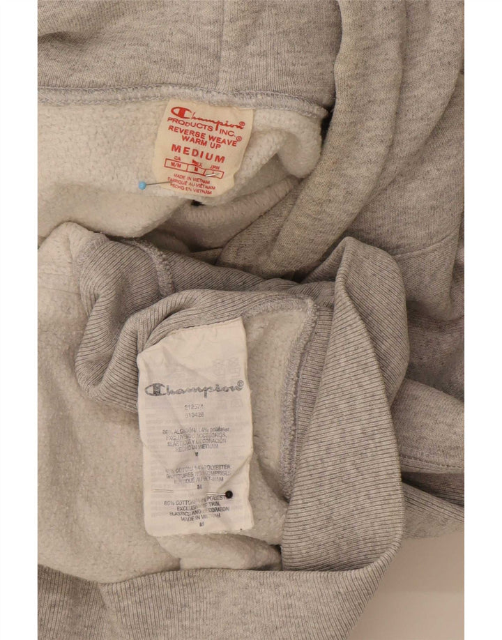 Felpa con cappuccio grafica Champion Reverse Weave da uomo in cotone grigio medio