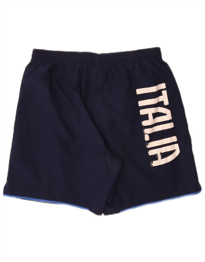 Puma Mens Italia Graphic Sport Shorts Small  Navy Blue Polyester