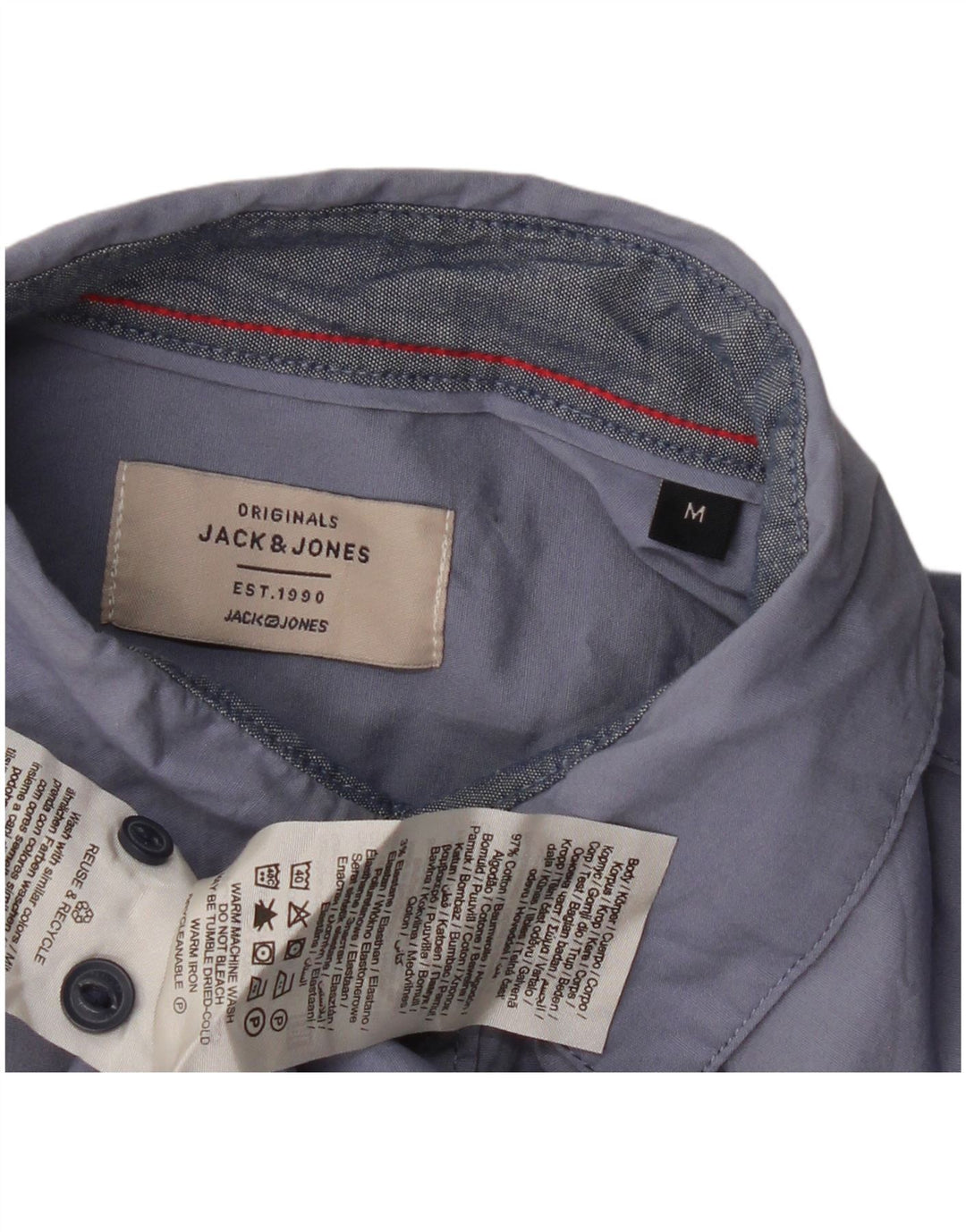 JACK & JONES Herrenhemd mittelblaue Baumwolle
