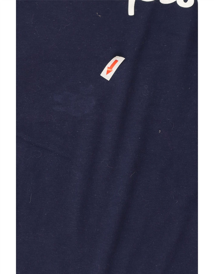 CHAMPION Womens Graphic T-Shirt Top UK 12 Medium Navy Blue