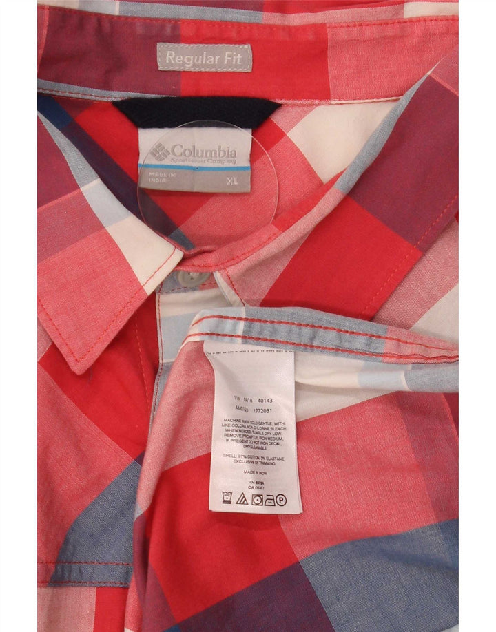 Columbia Mens Short Sleeve Regular Fit Shirt XL Multicoloured Check Cotton