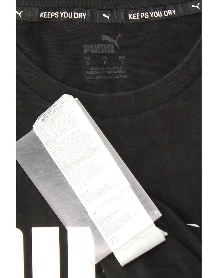 PUMA Mens Graphic T-Shirt Top Small Black Cotton