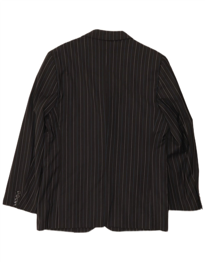 Jaqueta blazer masculina de 3 botões Peter & Sons IT 54 2XL lã listrada preta