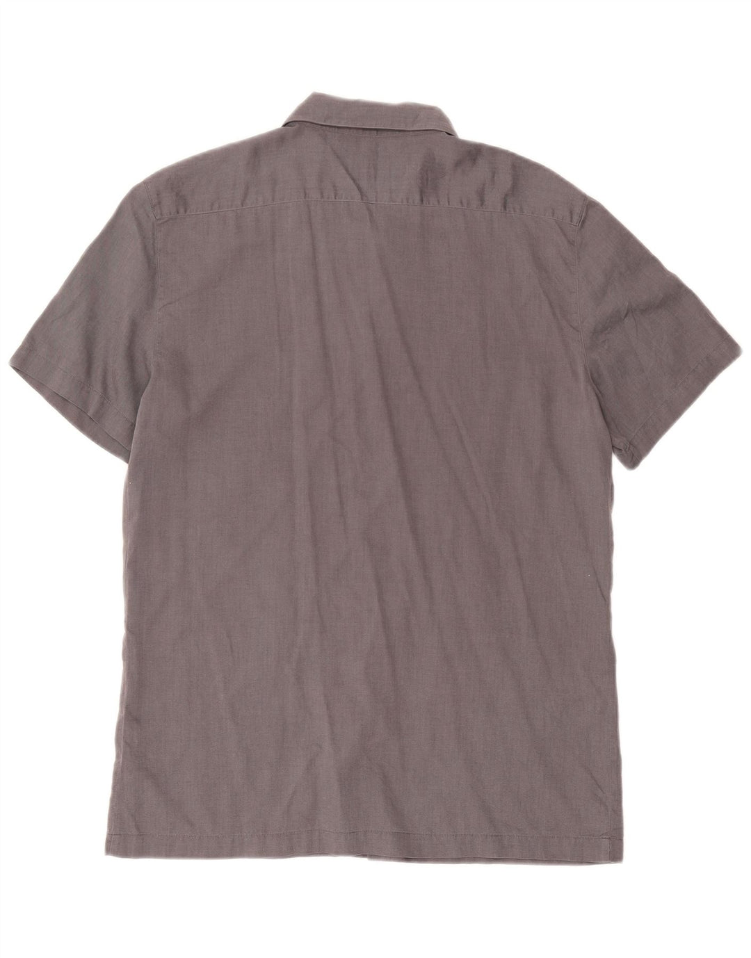 Trussardi Mens Short Sleeve Shirt XL Grey Herringbone Cotton