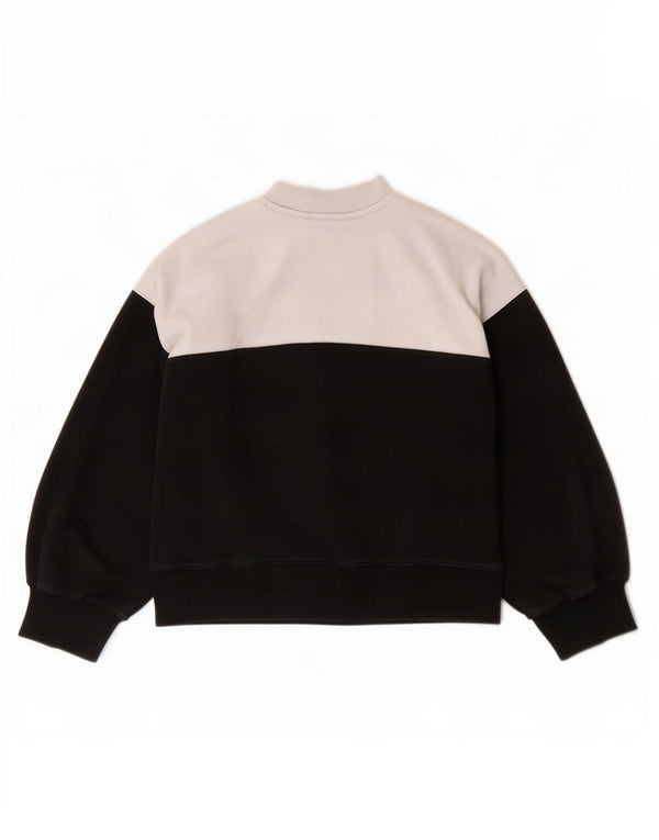 Champion Womens Sweatshirt Jumper UK 16 Large Black Colourblock Bomuld