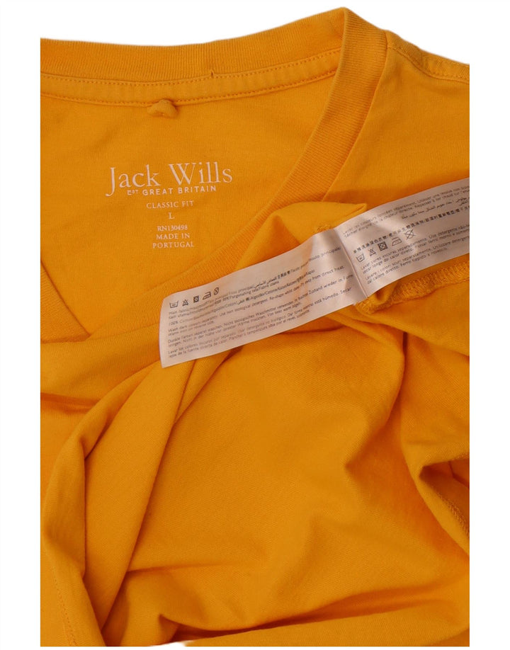 Jack Wills Mens T-Shirt Top Large Yellow Cotton