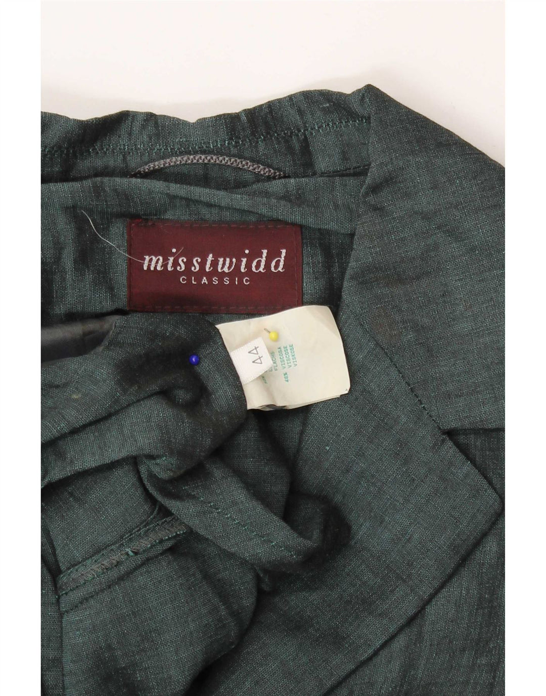 Misstwidd Damen Blazer Jacke IT 44 Mittelgrünes Leinen