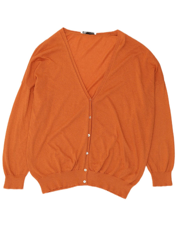 Pulover cardigan supradimensionat pentru femei Zara UK 16 mare portocaliu acrilic