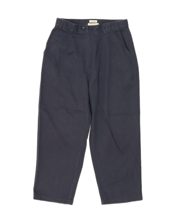 L.L.BEAN Womens Cropped Trousers US 8 Medium W28 L23 Navy Blue Vintage L.L.Bean and Second-Hand L.L.Bean from Messina Hembry 