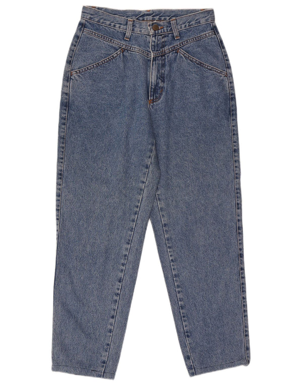 Benetton Damen High Waist Tapered Jeans IT 44 Medium W28 L27 Blaue Baumwolle