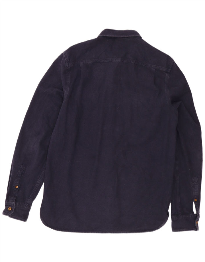 SUPERDRY Mens Flannel Shirt Large Navy Blue Cotton