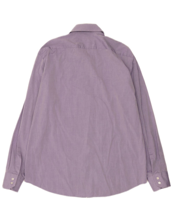 Hugo Boss Mens Regular Fit Shirt Size 44 17 1/2 XL Purple Cotton