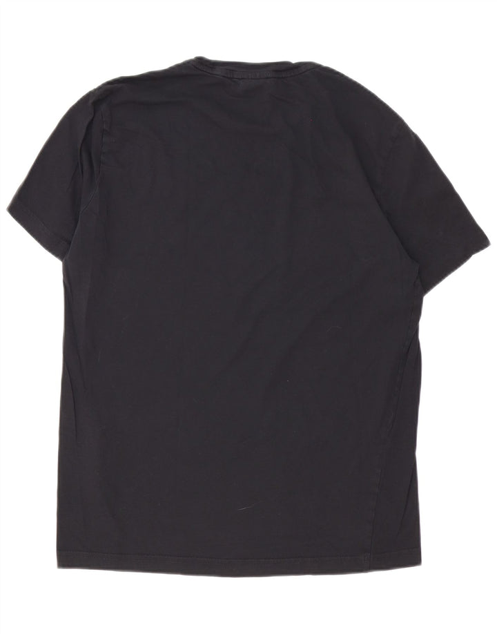 Champion Mens Graphic T-Shirt Top Medium Black Cotton