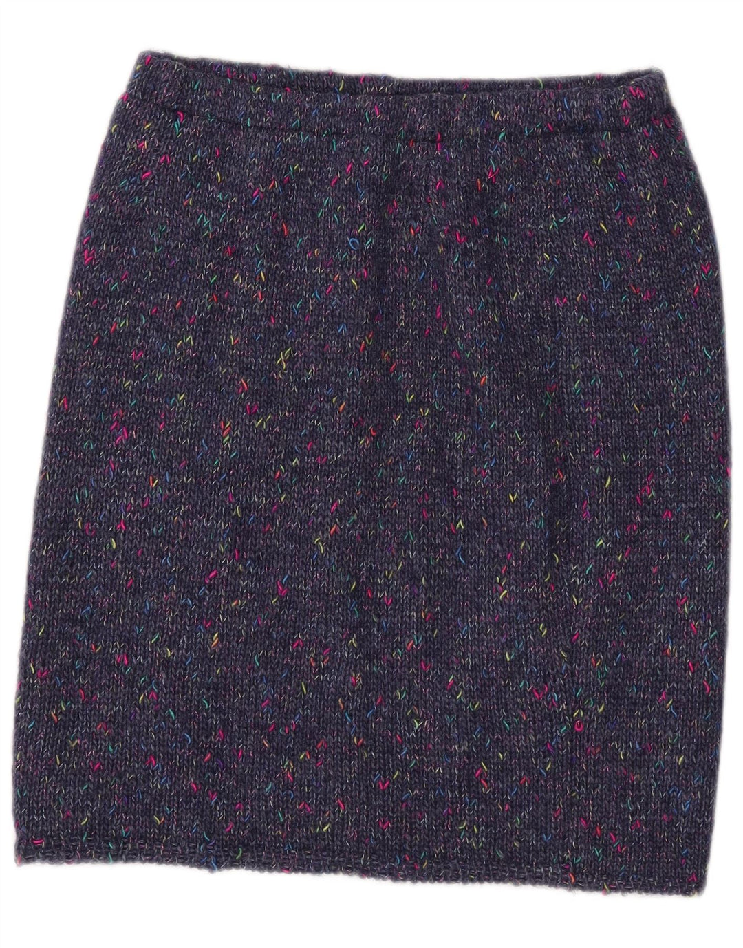 VINTAGE Womens Knit Straight Skirt W30 Medium Navy Blue Flecked
