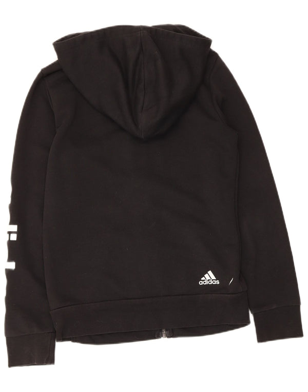 Damski sweter Adidas z grafiką i zamkiem błyskawicznym, UK 8/10, mały, czarny, bawełniany