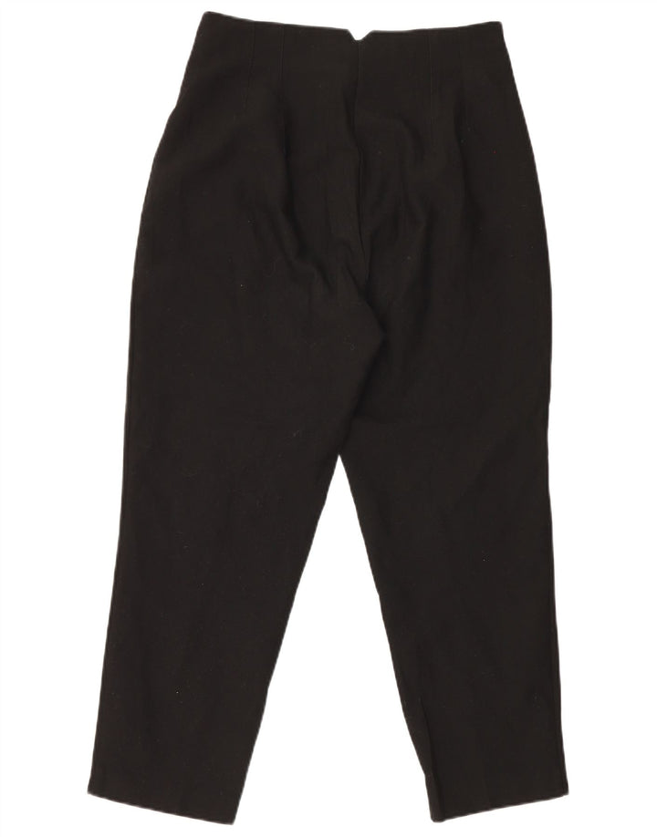 Zara Womens Tapered Suit Trousers Large W30 L27 Black Polyester