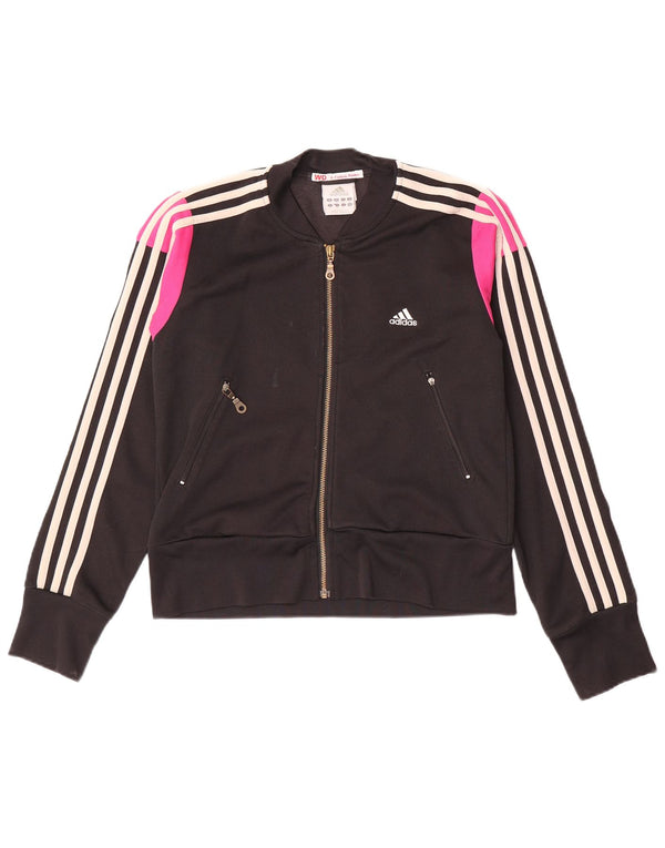 Adidas Veste de survêtement pour femme UK 12 Coton color block noir moyen