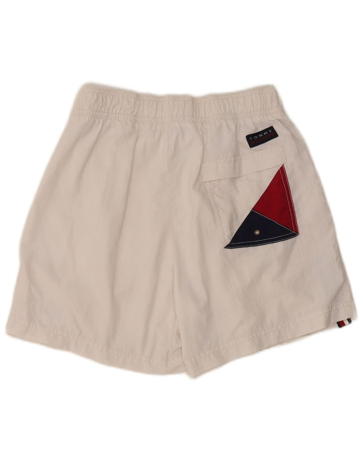 Tommy Hilfiger Womens Graphic Swimming Shorts UK 12 Medium White