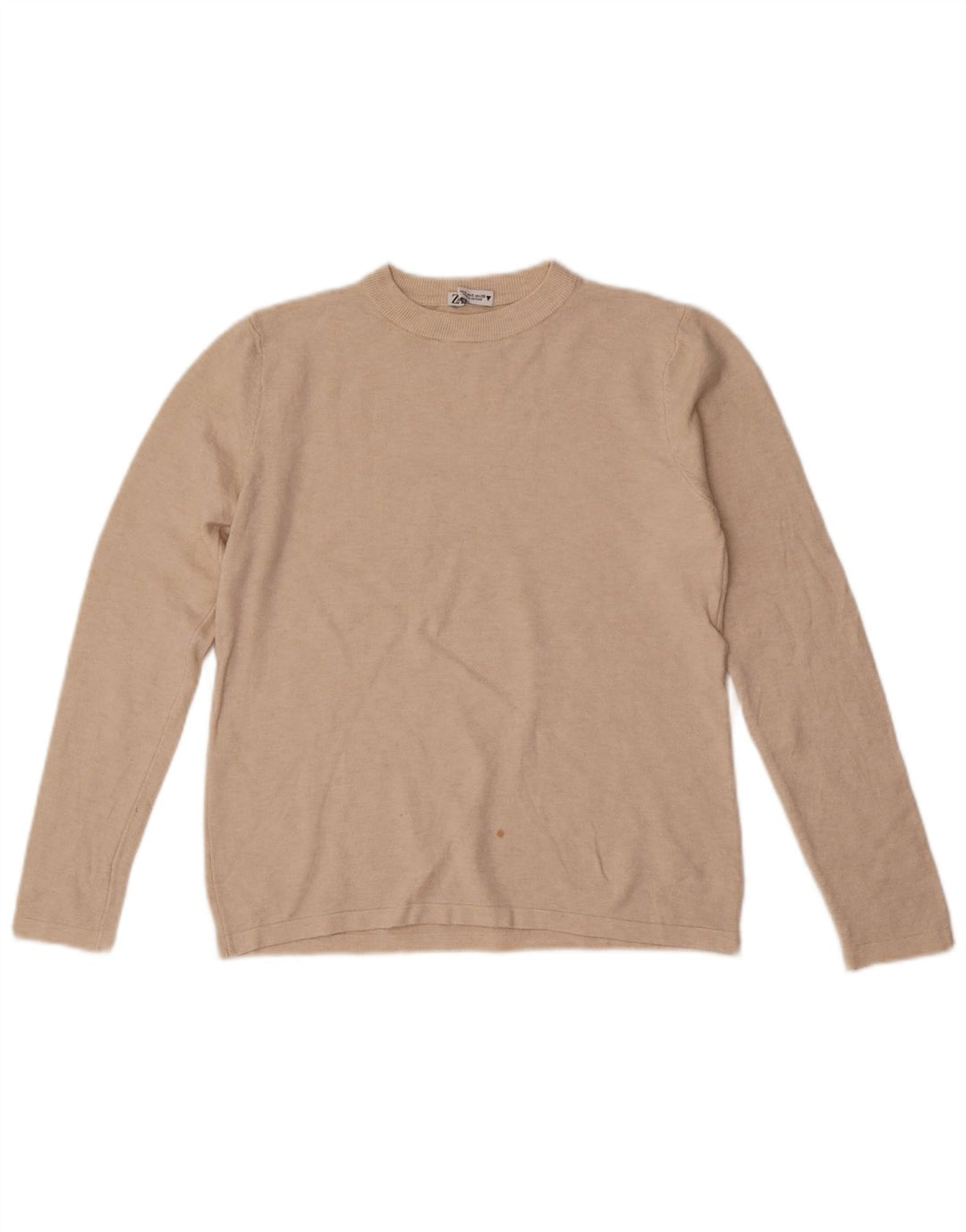 Zara Womens Crew Neck Jumper Sweater UK 10 Small Off White
