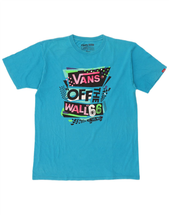 Vans Herre Grafisk T-Shirt Top Stor Blå Bomuld