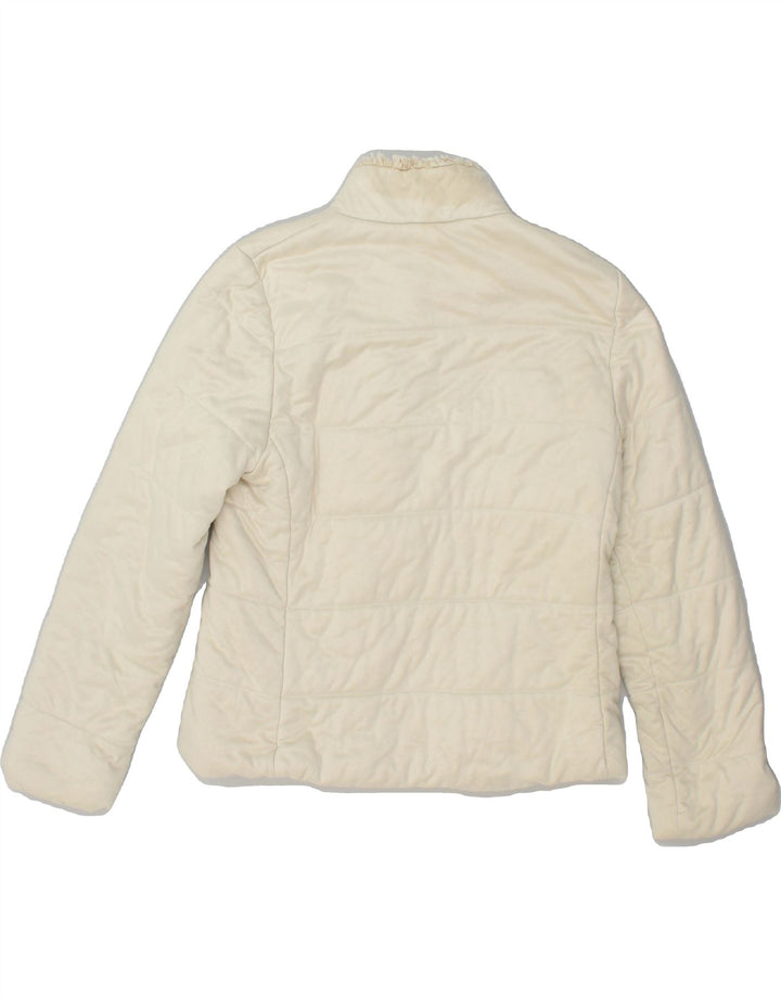 MARELLA Womens Padded Jacket UK 10 Small Beige Acrylic | Vintage Marella | Thrift | Second-Hand Marella | Used Clothing | Messina Hembry 