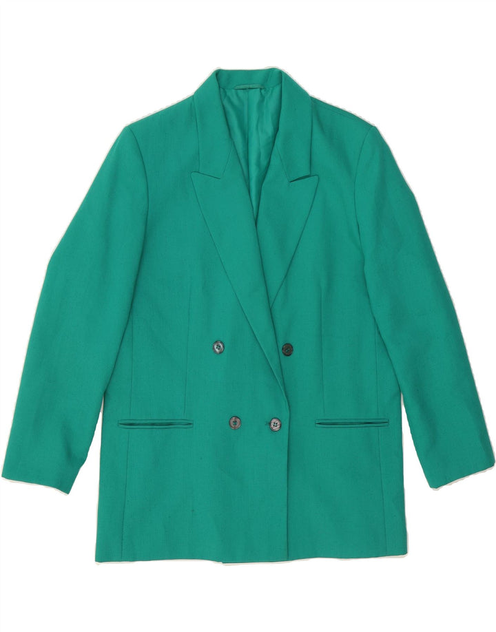 ST MICHAEL Womens Double Breasted Blazer Jacket UK 16 Large Turquoise Vintage St Michael and Second-Hand St Michael from Messina Hembry 