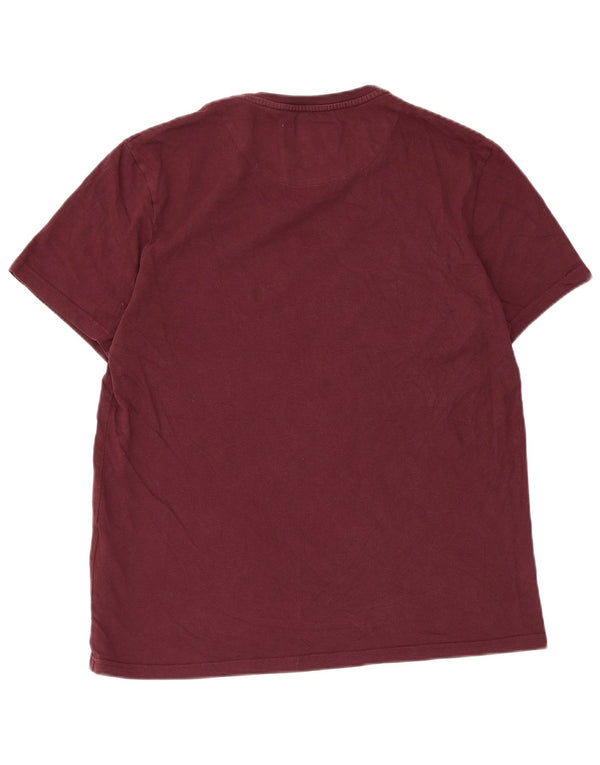 Lyle & Scott T-Shirt Homme Haut Large Bordeaux Coton
