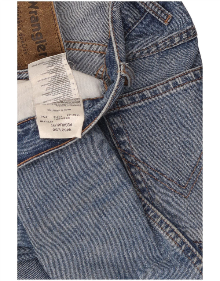 WRANGLER Mens Regular Fit Straight Jeans W32 L30 Blue Cotton
