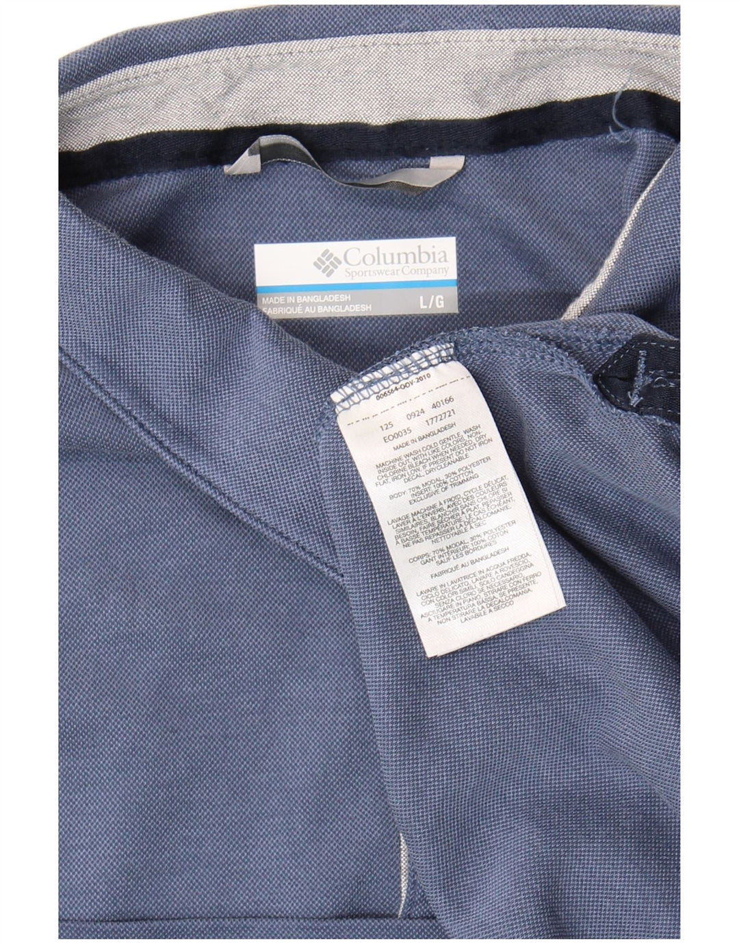 Columbia Mens Polo Shirt Large Blue Modal